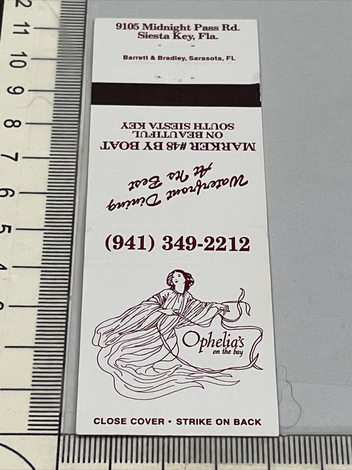 Vintage Matchbook Covers Ophiaa’s On The Bal  a restaurant  Siesta Key, ... - $12.38 Vintage Matchbook Covers Ophiaa’s On The Bal  a restaurant  Siesta Key, ... - $12.38