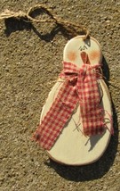   Wood Snowman Ornament  C345R - Snowman Red Scarf - $1.95