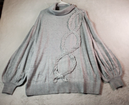Laurie Felt Sweater Womens Size XL Gray Knit Rayon Long Raglan Sleeve Cowl Neck - £16.98 GBP