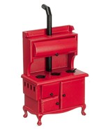Dollhouse Miniature - Red Kitchen Wood Cook Stove  1/12 scale - $26.99