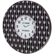 33" Circle Black And White Arrow Wood Analog Wall Clock - $247.42