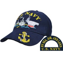 Us Navy By Sea Air Or Land Embroidered Baseball Cap Hat - £10.29 GBP