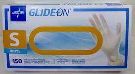 Medline Glide-On Vinyl Exam Gloves 150 Powder Free - Small - Clear - £11.34 GBP