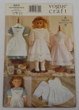 VOGUE CRAFT PATTERN #663 18&quot; DOLL COLLECTION OLD FASHIONED DRESSES UNCUT... - $9.99