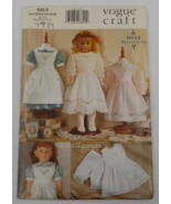VOGUE CRAFT PATTERN #663 18&quot; DOLL COLLECTION OLD FASHIONED DRESSES UNCUT... - £8.01 GBP