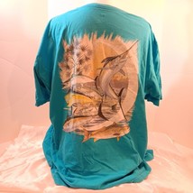 Guy Harvey Palmetto &amp; Crescent Moon Back Print Short Sleeve Blue T-Shirt... - $14.85