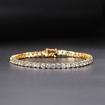 Luxury Crystal Tennis Bracelet for Women Man Iced Out 1 Row Cubic Zirconia Doubl - £18.05 GBP