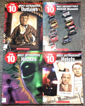 4 Scholastic Books: The 10 Most Outrageous Hoaxes Outlaws Heists NASCAR ... - $9.89