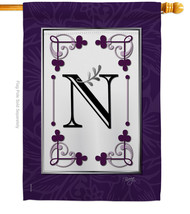 Classic N Initial House Flag Simply Beauty 28 X40 Double-Sided Banner - $36.97