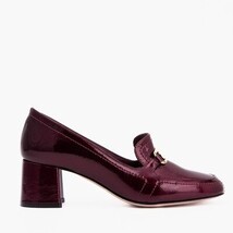 The Victoria Burgundy Leather Block Heel Pump Women Shoe image 3