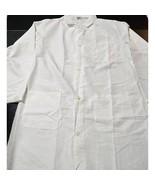 On Qor Chef Eco Full Length White Lab Coat, 4 Button Cotton Blend Size M... - $17.39 CAD