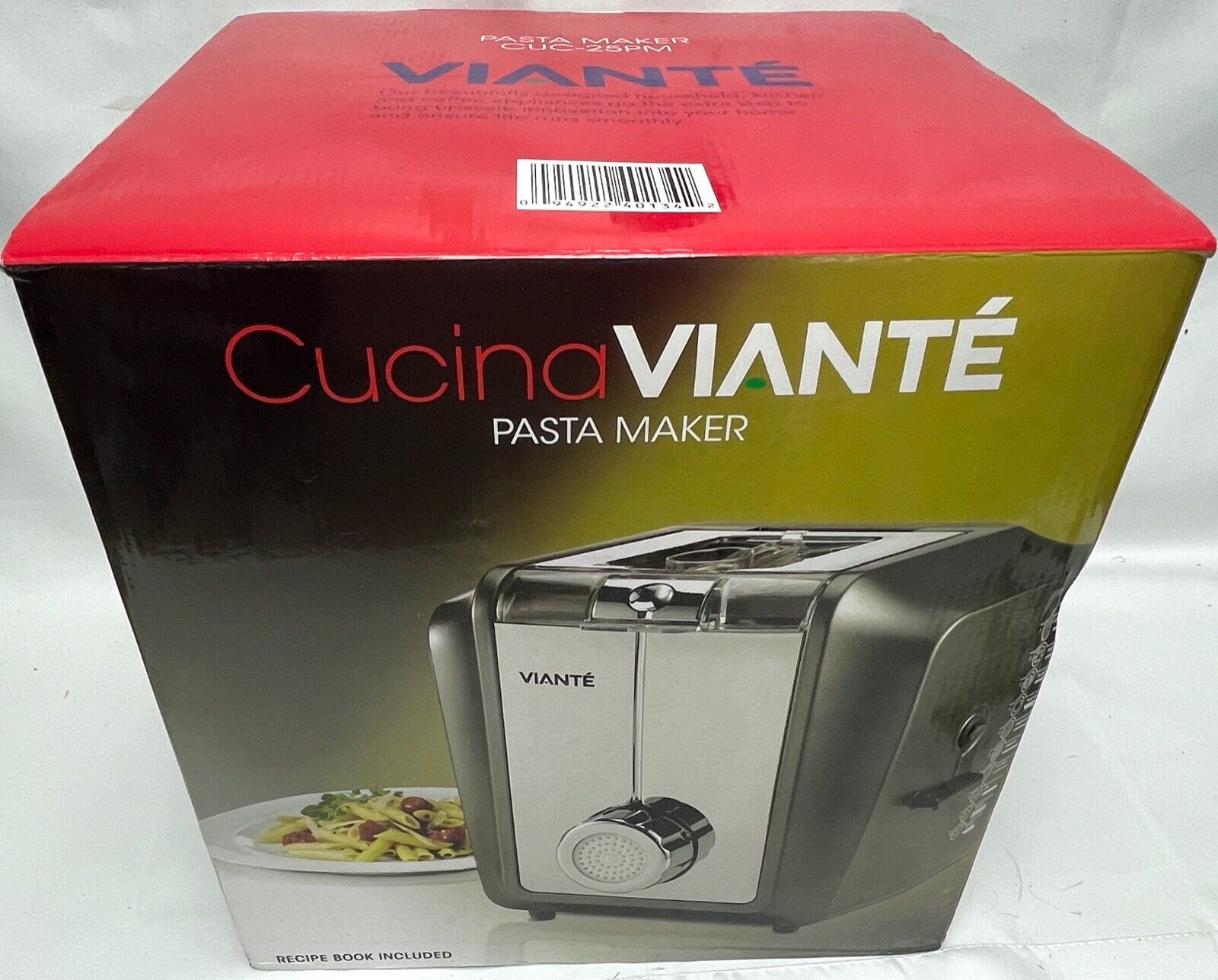 Viante CUC25PM Automatic Pasta Maker with 10 Interchangeable Discs NEW Open Box Pasta Makers