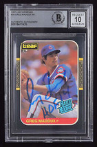 Greg Maddux Signed 1987 Donruss #36 RC Inscribed &quot;HOF 14&quot; (BGS | Autogra... - £327.91 GBP