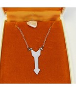 Necklace L&#39;Amour Sterling Silver Arrow w/Tags and Case 18&quot; Chain and 1&quot; ... - $51.93