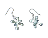 SILVER JACKS FUNKY EARRINGS-Outdoor Game Play Toy Charm Novelty Costume ... - $4.87