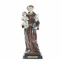 Catholic Saint Anthony of Padua Carrying Baby Jesus and Lily Flowers Statue 8&quot;H - £23.56 GBP