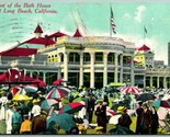 Front of Bath House Long Beach California CA 1910 DB Postcard H1 - $9.04