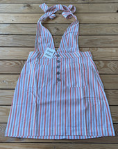 davi &amp; dani NWT women’s striped overall mini dress Size L Coral tan M5 - £8.47 GBP