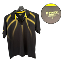 AND1 Men’s S Black Yellow Basketball Polo Shirt Dri-Fit Sport Athletic Top - $13.86