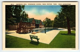Swimming Pool Kingswood School Morristown Tennessee Postcard Vintage Linen - $12.83