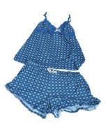 Kathy Ireland Cami Shorts Pajama Set Blue Sleepwear Large Adjustable Straps - £12.88 GBP