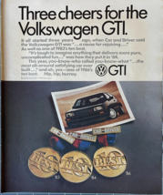 1986 Volkswagen GTI Vintage Print Ad Three Cheers Car &amp; Driver 10 Best - $12.55