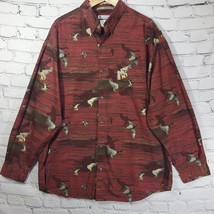 Columbia River Lodge Mens XL Long Sleeve Button-Up Shirt Mallard Duck Print - £15.94 GBP