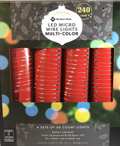 Members Mark Micro LED Wired Lights 240 Count 8 Function! Batteries Included!NEW - £23.25 GBP