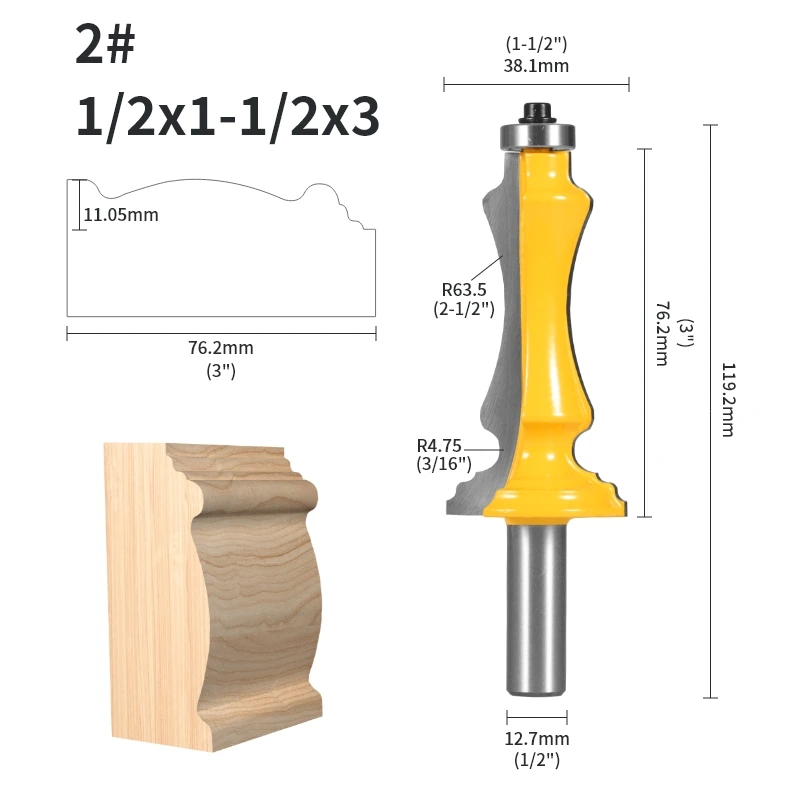 YU 12MM 12.7MM Shank Architectural Molding Router Bit wor Milling Cutter... - $5,253.25 MXN