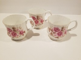 3 Royal Albert ‘Pink Rose&#39; Coffee Mugs Bone China England - £11.81 GBP