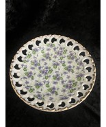 Beautiful Vntg. 1950&#39;s Lefton&#39;s China Violet Flower Chintz Compote Pedes... - $24.74