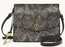 Fossil Stevie Small Crossbody Silver Metallic Leather SHB2209043 NWT $138 Retail - £47.61 GBP