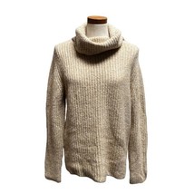 Theory Fold Over Neck Chance Boucle Knit Cowl Neck Sweater Camel S NWT $... - £73.54 GBP
