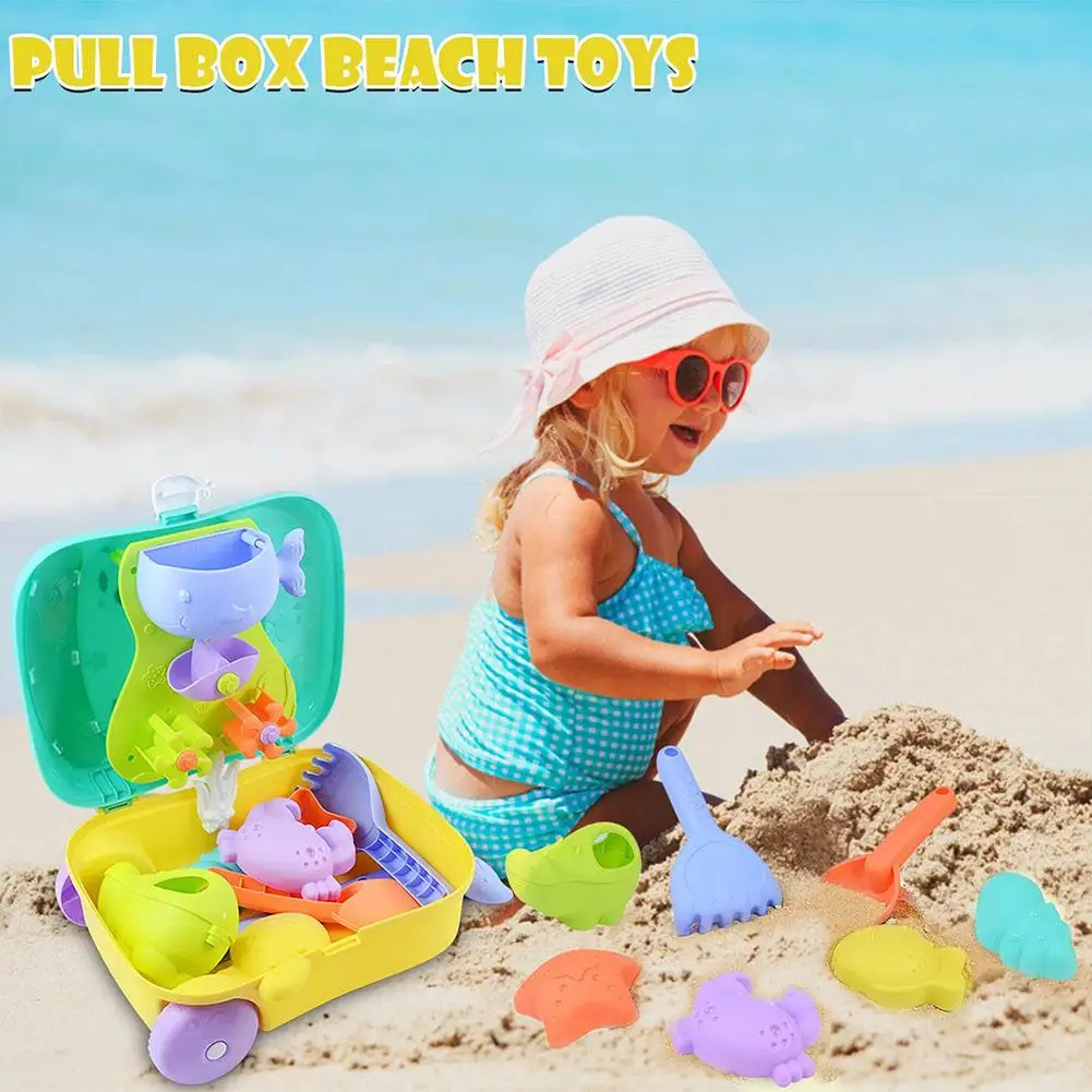 Children Mini Portable Beach  Sand  Toy  Set With Trolley Case Summer Outdoor - £20.89 GBP