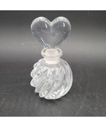 Vintage 1970’s Round Crystal Swirled Perfume Bottle With Thick Heart Sto... - $329.76 MXN