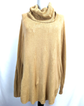 Croft &amp; Barrow tan Cowl-neck Sweater Womens size L Shirttail-Hem - £9.39 GBP