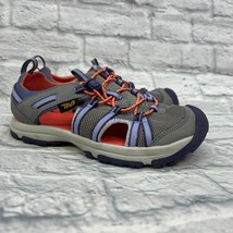 Teva Girls Kids Manatee Sandals Gray Purple Coral Size 3 1019403C Hiking Outdoor - £23.26 GBP