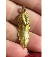 Vtg Hawaiian Gold Dipped Real Maile Leaf 1.25” Pendant Hawaiian Beautifu... - $277.18 MXN