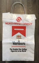 Vtg Northwest Orient Airlines Plastic Bag Marlboro Cigarette Camus Cognac Ads - £19.64 GBP
