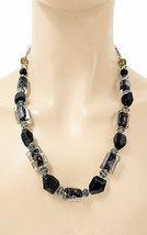 Classy Elegant Basic Black Lampwork Venetian Style Bead Everyday Casual Necklace - $18.53