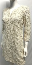Talbots Shift Dress Cotton Lyocell Blend Crochet Lace Ivory Lined All Seasons 6P - £30.84 GBP