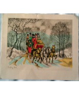 Winter Scene With Carriage &amp; Horses  Card 1970s  - $4.07 CAD