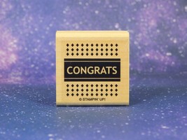 CONGRATS  (Congratulations), Wood Mounted Rubber Stamp, Stampin&#39; Up! - £3.02 GBP