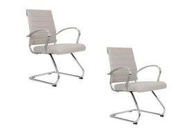 LeisureMod Office Waiting Room Chair, Upholstered Leather Computer Ergonomic Sle - $396.46
