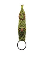 Vintage Lime Green Macrame Owl Bead Double Ring Hanging Towel Holder 34&quot;... - $444.50 MXN