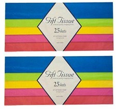 2 Pack - Gift Wrap Bag Tissue Paper Multi Color 25 pc 20 x 20 In total 5... - $7.99