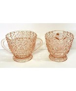 Pink Jeannette Holiday Buttons &amp; Bows Creamer &amp; Sugar Bowl Set - $22.50