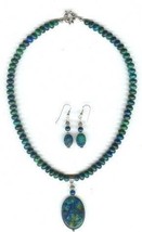 Chrysocolla (Jasper)  Pendant and Rondelle Beads  in Unique Earring Set - £47.96 GBP