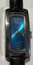 Wristwatch Bay Studio Silver Tone Blue Face New Battery New Band 9 Inches - £8.83 GBP