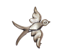 Jewel Art Sterling Silver Bird Brooch Pin RARE - $23.99
